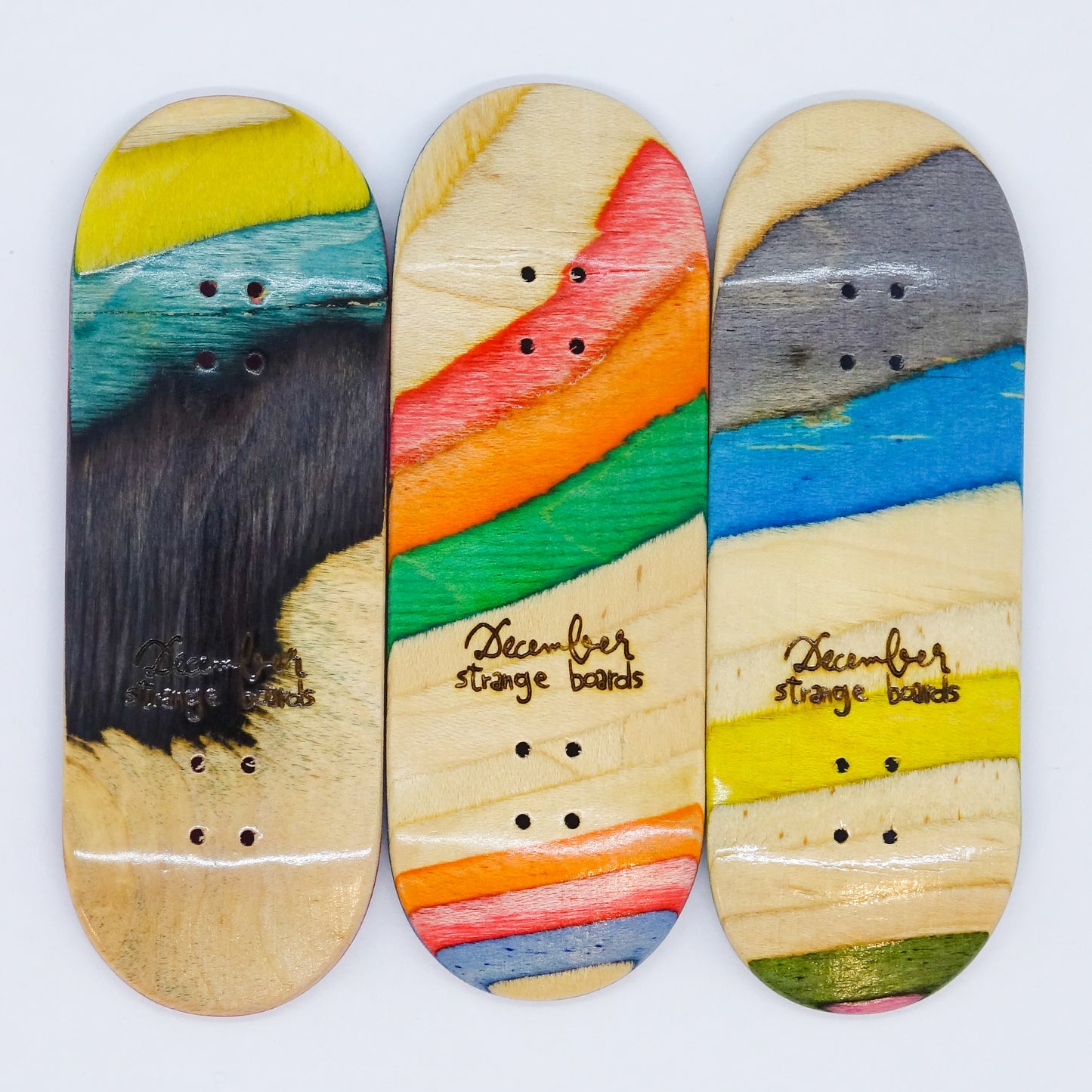 December Strange Boards - Recycled Skateboards Cross-Cut - December Fingerboards