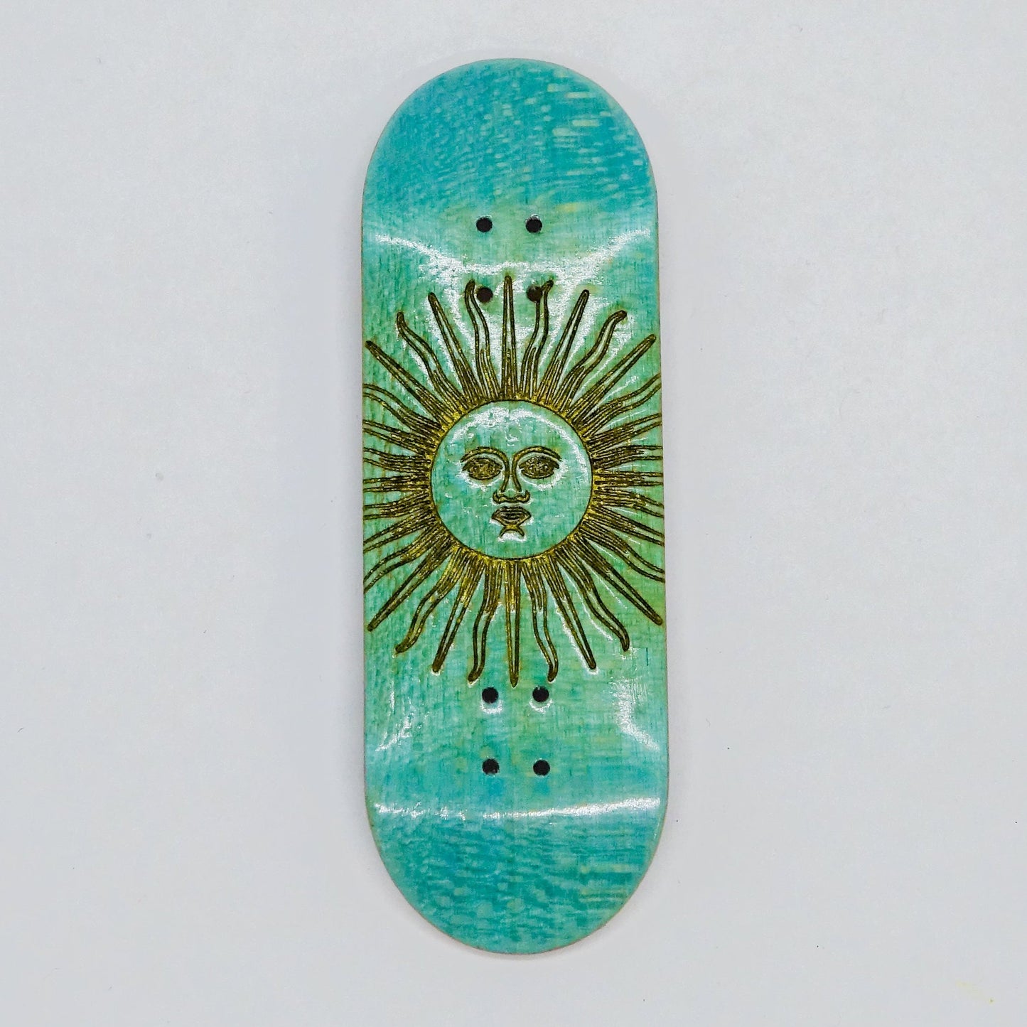 December Engraved Deck - Sol de Mayo Gold Inlay - Teal - December Fingerboards