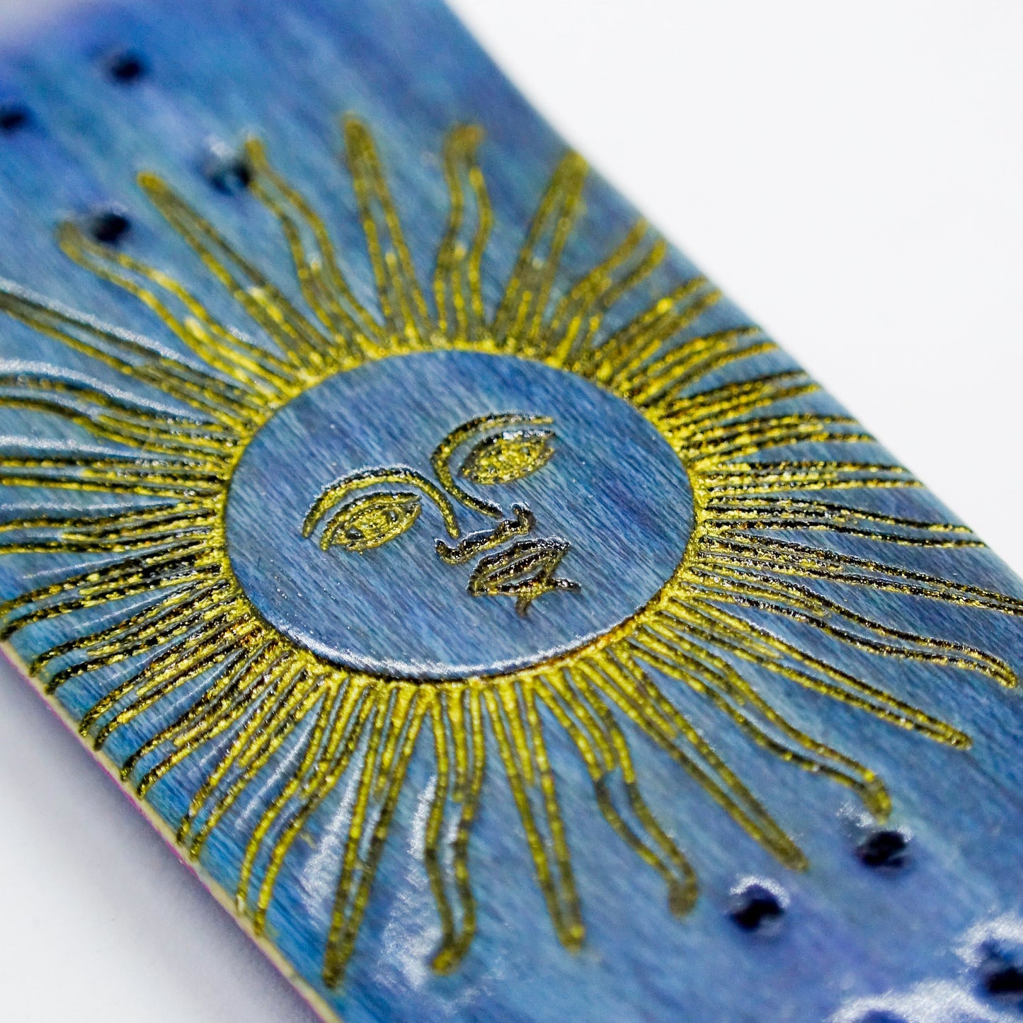 December Engraved Deck - Sol de Mayo Gold Inlay - Napo Blue - December Fingerboards